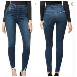 GOOD AMERICAN Good Waist Ripped High Waist Skinny Jeans In Blue 195